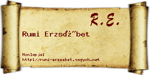 Rumi Erzsébet névjegykártya