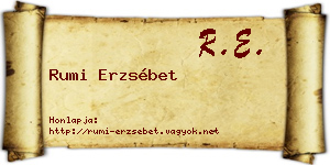Rumi Erzsébet névjegykártya